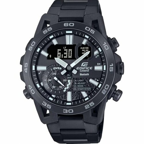 наручные часы casio edifice ecb 30p 1a черный серебряный Наручные часы CASIO Edifice ECB-40BK-1A, черный