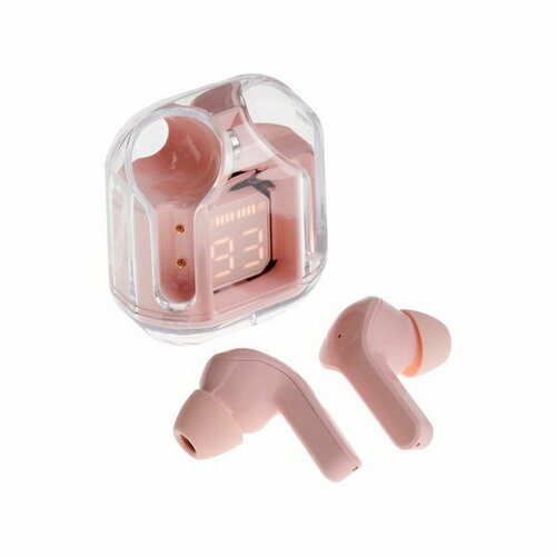 Наушники беспроводные Air31 TWS вакуумные BT 50 45230 мАч прозрачные розовые 122100₽