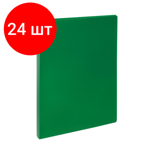 Комплект 24 шт, Папка на 2 кольцах СТАММ А4, 25мм, 500мкм, пластик, зеленая папка на 4 кольцах officespace а4 25мм 500мкм пластик зеленая
