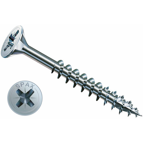 Саморез 4,5х40 SPAX 0291010450405 с потайной головкой, неполная резьба, шлиц PZ, покрытие WIROX (500 шт)