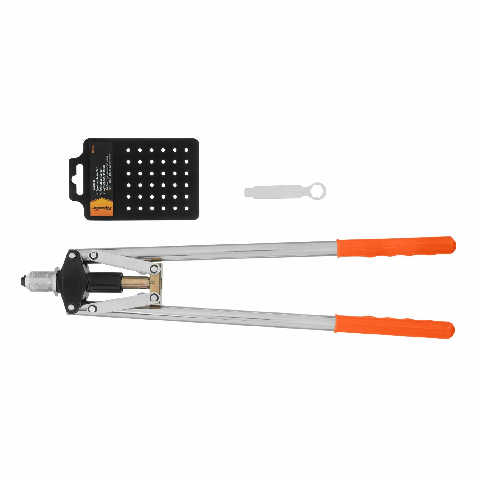 Заклепочник ручной Sparta 450 мм двуручный усиленный заклепки 3.2-4.0-4.8 мм (405385)