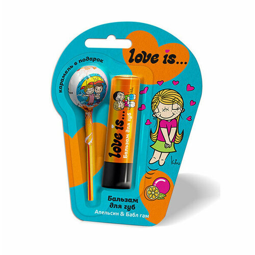 Бальзам для губ Love is набор апельсин-бабл гамкарам 287₽