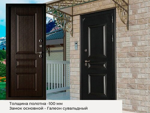 Изображение товара Дверь входная с терморазрывом Поларис, 96*205, венге, с правосторонним открыванием