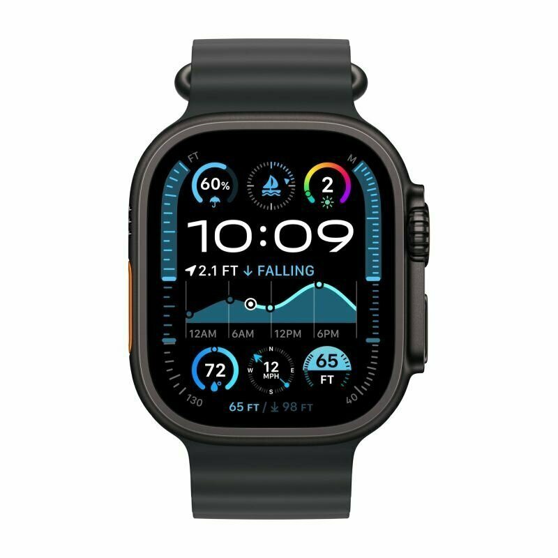 Смарт-часы Apple Watch Ultra 2 2024 GPS + Cellular 49mm Black Titanium/Чёрный, ремешок Black Ocean Band, без RuStore/MAX — фото 1
