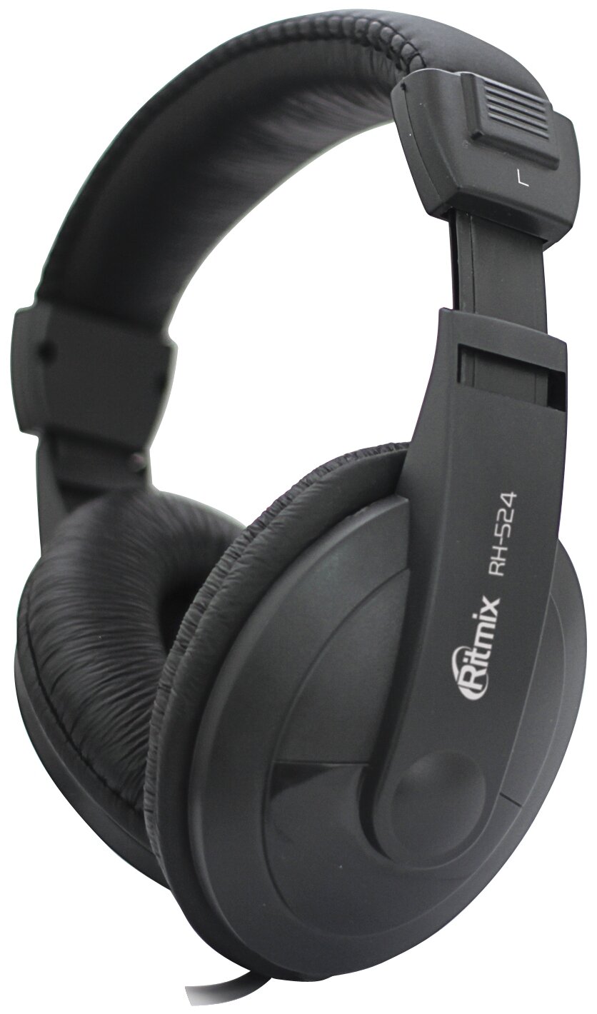 Наушники проводные полноразмерные RITMIX RH-524 черные кабель 2 метра штекер 35 мм