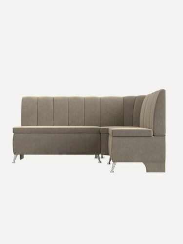 Изображение товара Диван кухонный угловой Кантри, правый угол, 4-местный, размер: 170x88х133см, Микровельвет, бежевый