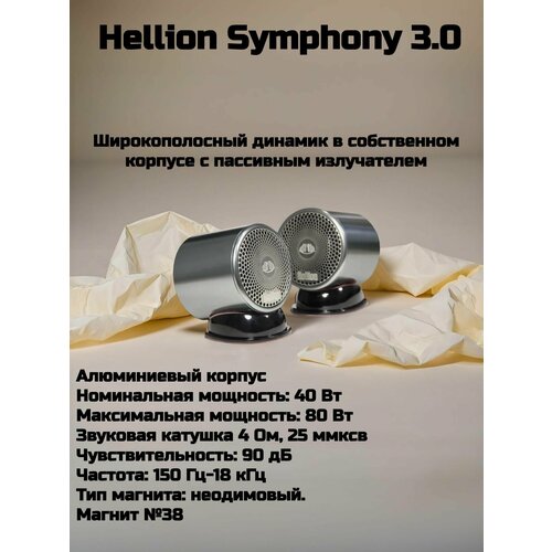Колонки автомобильные Hellion Symphony 30 в собственном корпусе с пассивным излучателем 7790₽