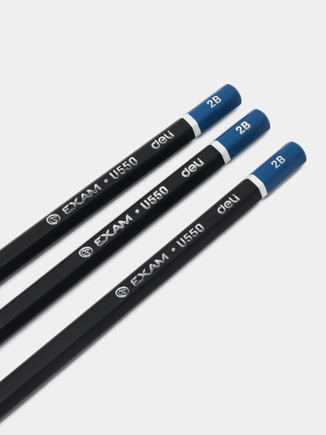 Набор черных карандашей, Deli в упаковке 12 шт, 2B U550 90 трехгранные — фото 1