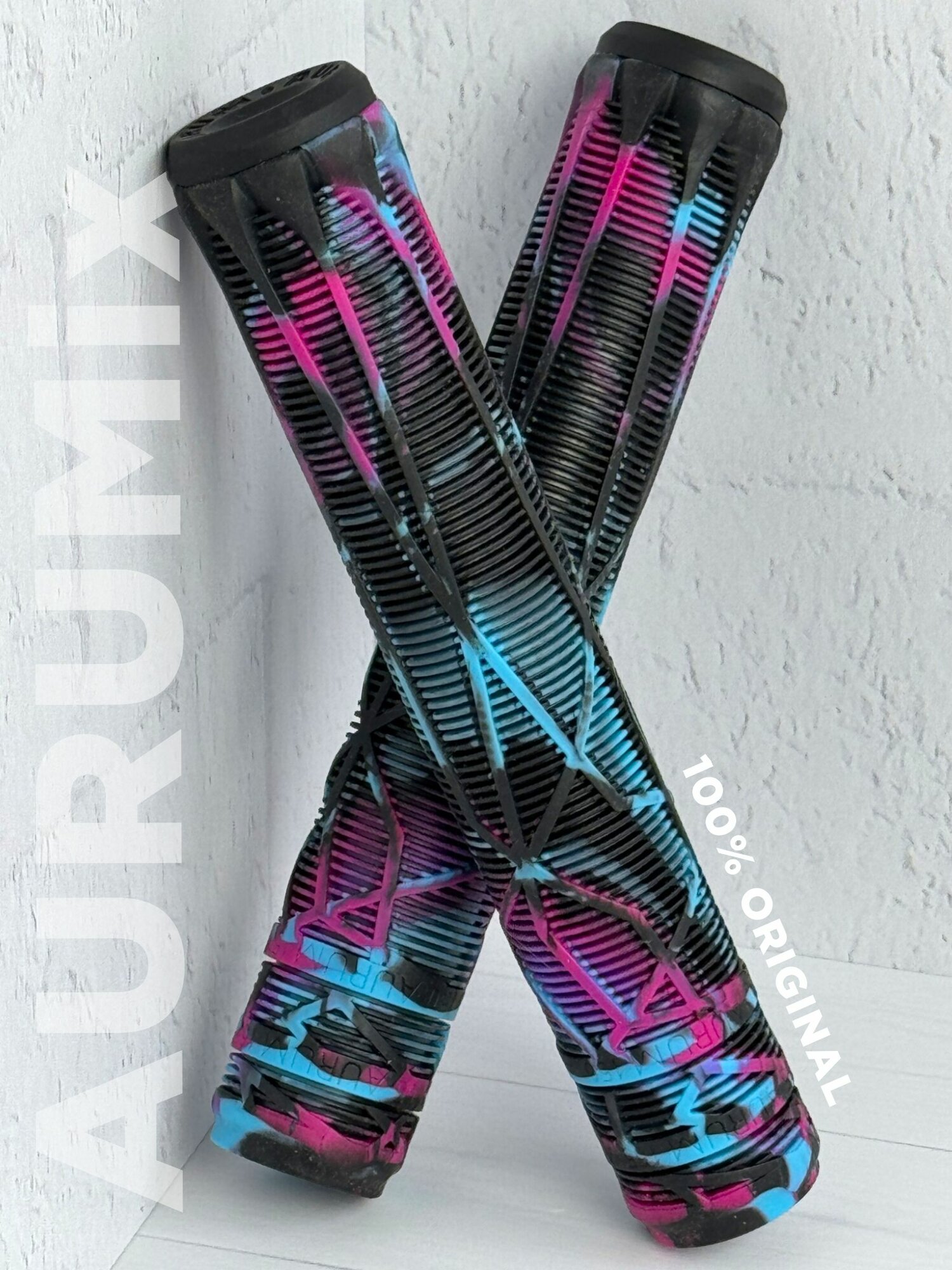 Грипсы AURUMix One Eighty 180мм Черный/Розовый/Голубой