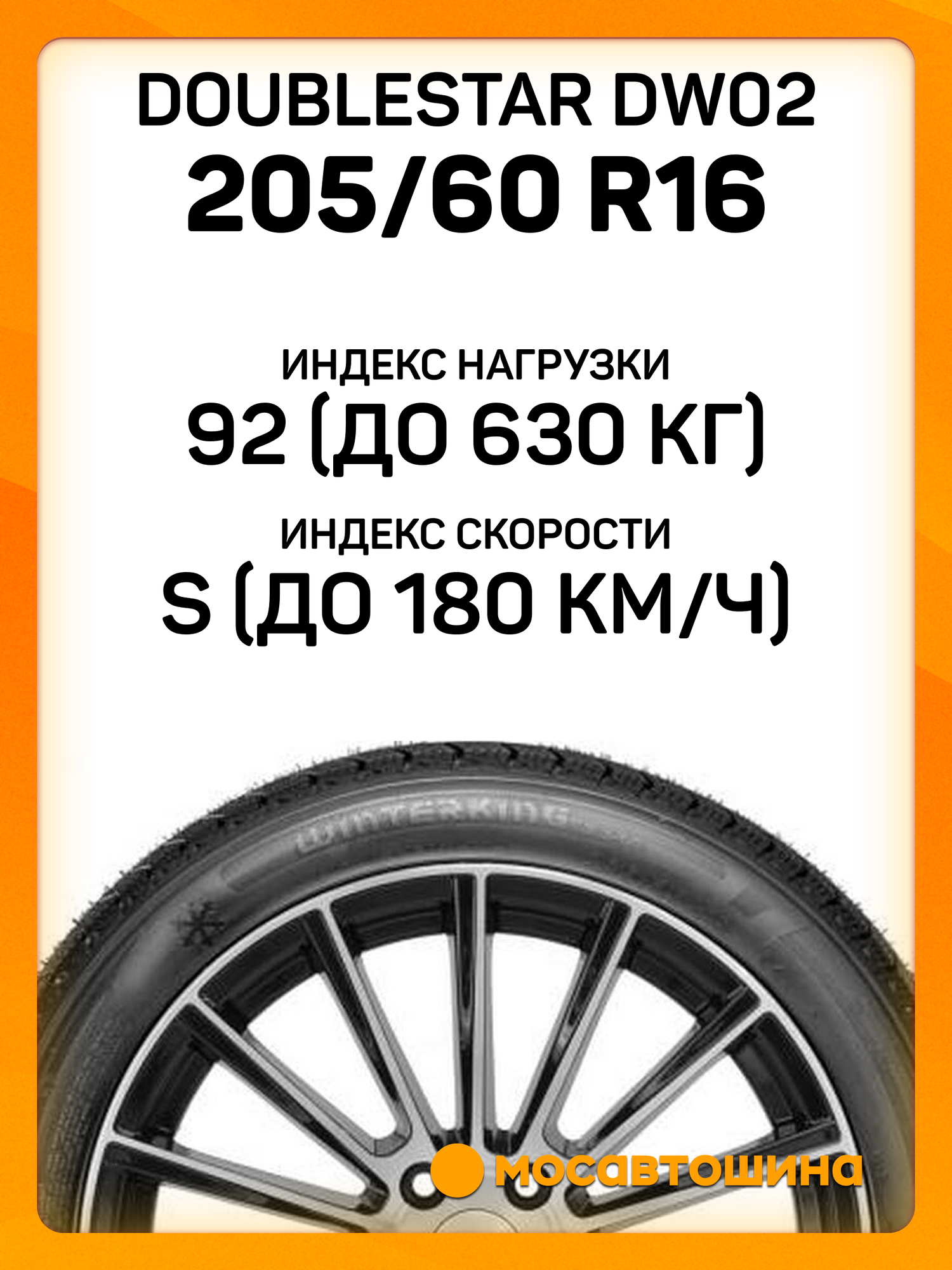 Зимние автомобильные шины Doublestar DW02 205/60 R16 92S — фото 1