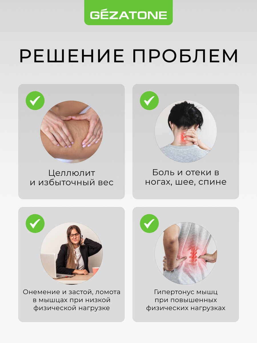 Gezatone, Массажер для тела электрический, антицеллюлитный массажер для похудения "4 в 1", Body Shaper AMG125 — фото 1