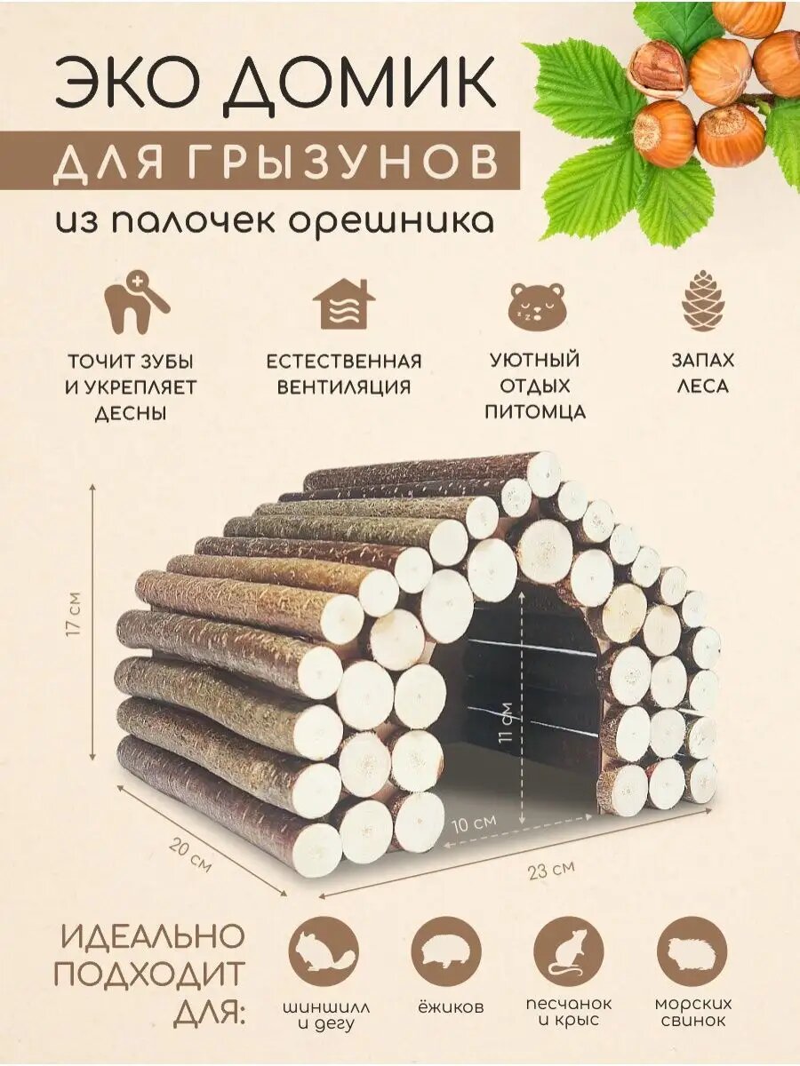 Домик для больших грызунов морской свинки шиншил крыс ежика
