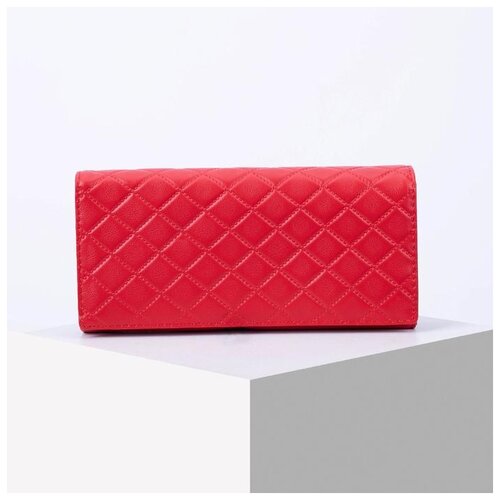 фото Кошелек жен 04-01-01, 19*3*9 см, 3 отд, д/карт, д/монет, 2 отд рамка, красный 6491245 сима-ленд