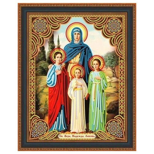 Алмазная мозаика на подрамнике размер 27х33 круглые стразы LP 106 Вера, Надежда, Любовь и мать их София