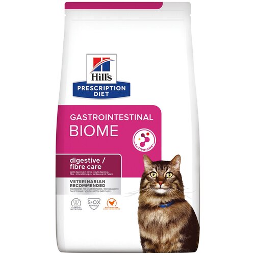 Сухой диетический корм для кошек Hill's PD Gastrointestinal Biome при расстройствах пищеварения, с курицей, 3кг