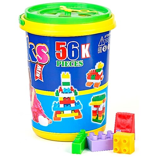 Конструктор пластиковый в ведре BRICKS