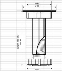 Ножка кухонная Н150 (145-165мм) с клипсой, черная (комплект 4 шт) - фотография № 3