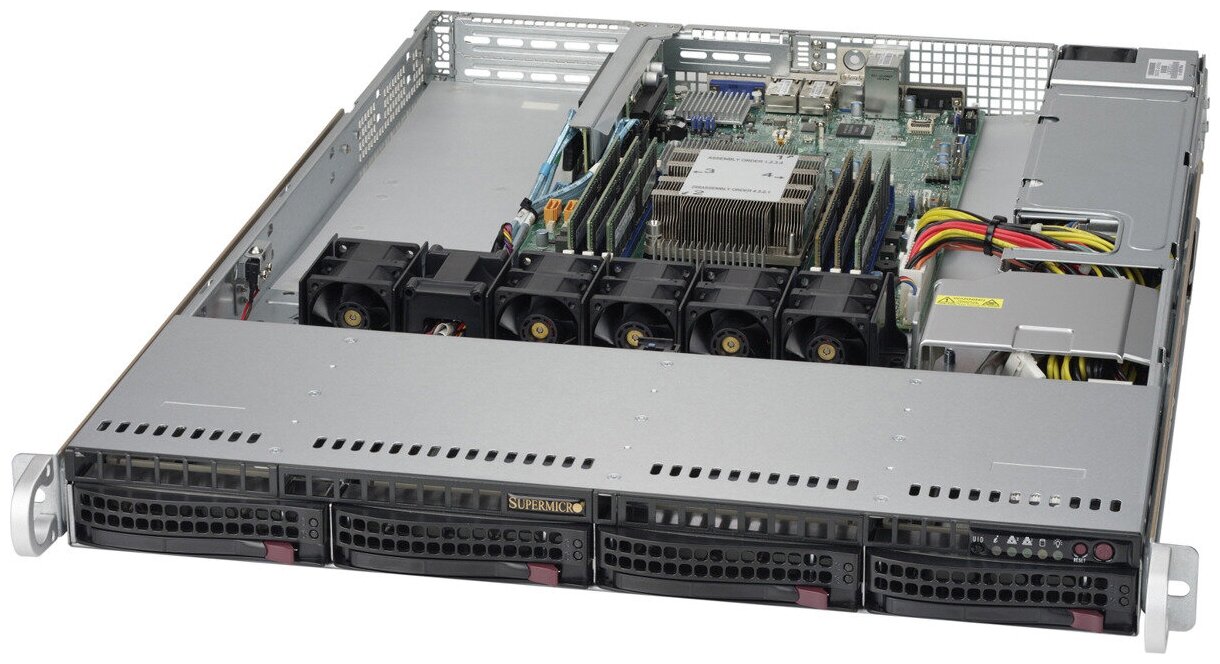 Сервер Supermicro SuperServer 5019P-WT без процессора/без ОЗУ/без накопителей/количество отсеков 3.5" hot swap: 4/1 x 600 Вт