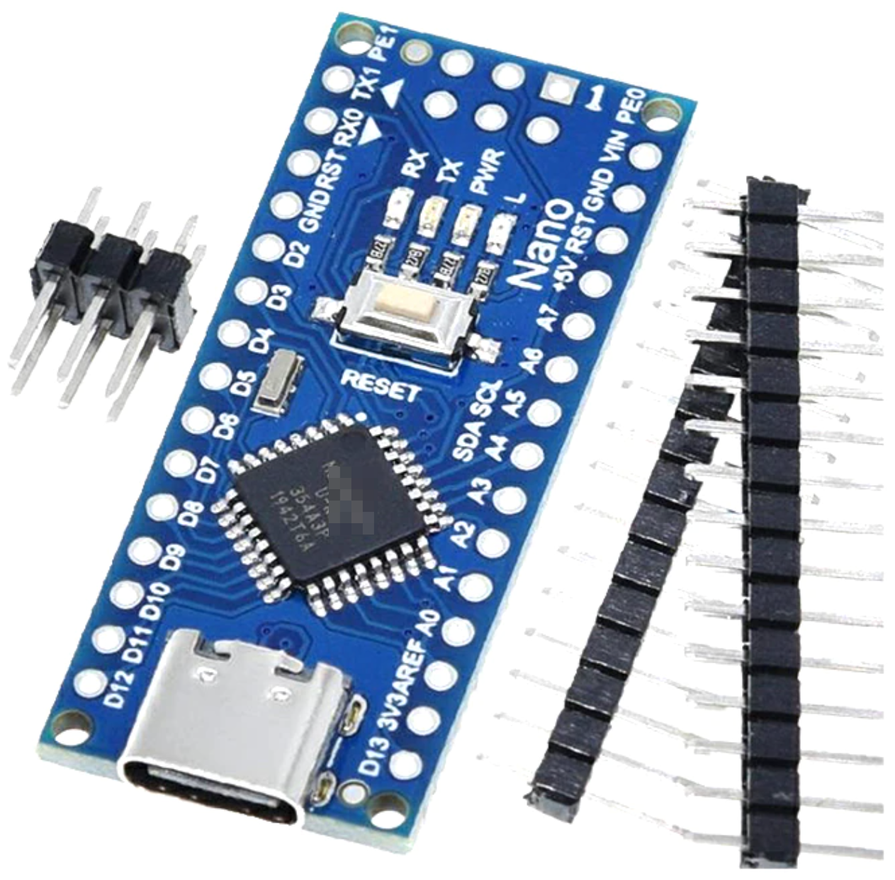 Контроллер Arduino NANO V3.0 Atmega328 CH340 Type-C (пины не припаяны)