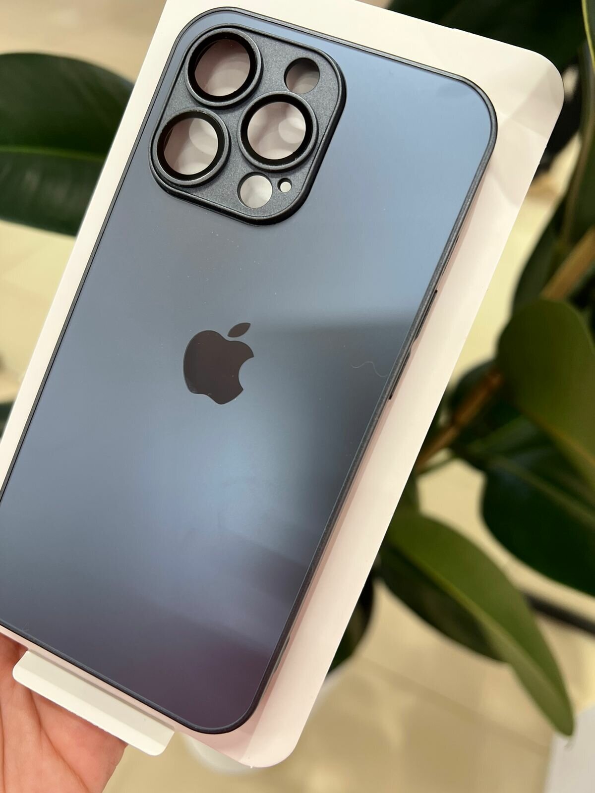 (AG) Чехол матовый для IPhone 12 Pro Max серый с защитным стеклом на линзах и Logo