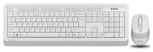 Комплект (клавиатура+мышь) A4 Fstyler FG1010, USB, беспроводной, белый [fg1010 white] - фото №1