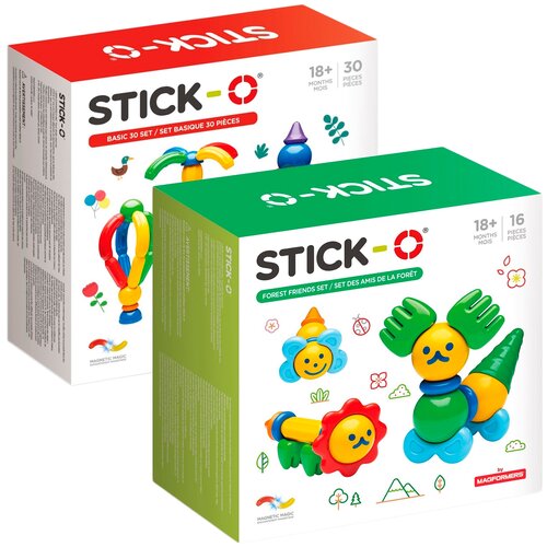 Конструктор STICK-O 902002+901003 Forest Friends Set + Basic 30 Set, 46 дет.