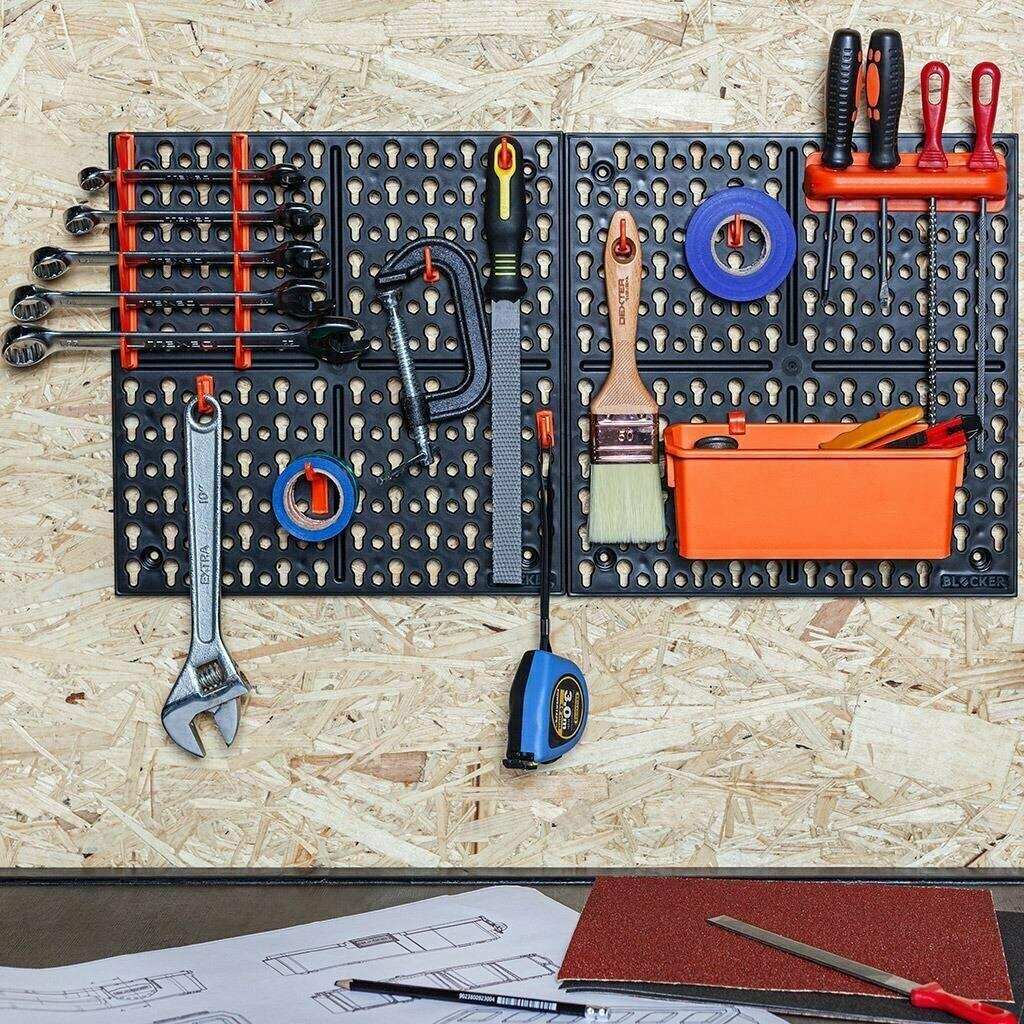 Ящик-органайзер для инструмента, Expert, пластик, настенный, 65.2х10х32.6 см, Blocker, BR3822ЧРОР