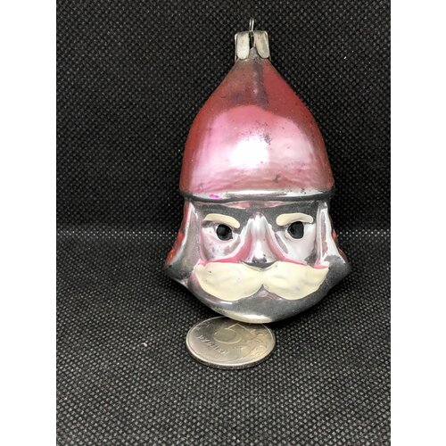 Елочная игрушка СССР голова богатыря, воина воевода, витязь Стекло 55