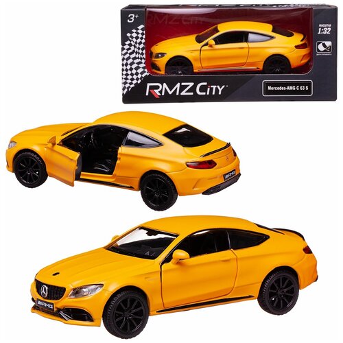 Машинка металлическая Uni-Fortune RMZ City 1:32 Mercedes-Benz C63 S AMG Coupe 2019 легковой автомобиль rmz city mercedes benz c63 s amg coupe 2019 344991s 1 64 9 см желтый