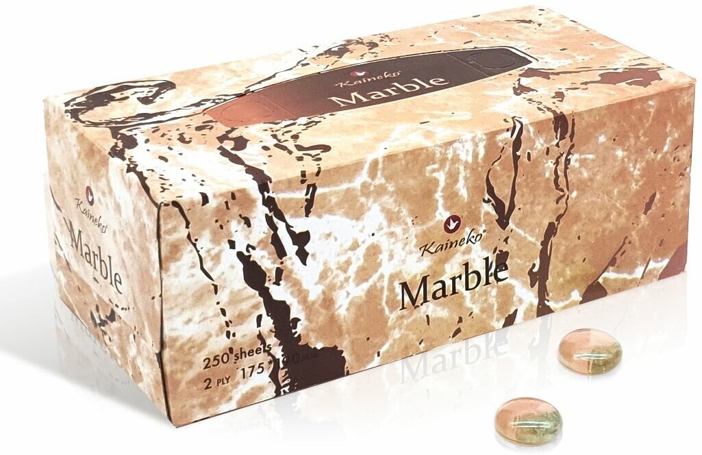 Салфетки бумажные Kaineko Marble 2-х слойные, 3 коробки по 250шт. - фотография № 5