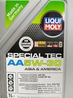 HC-синтетическое моторное масло LIQUI MOLY Special Tec AA 5W-30