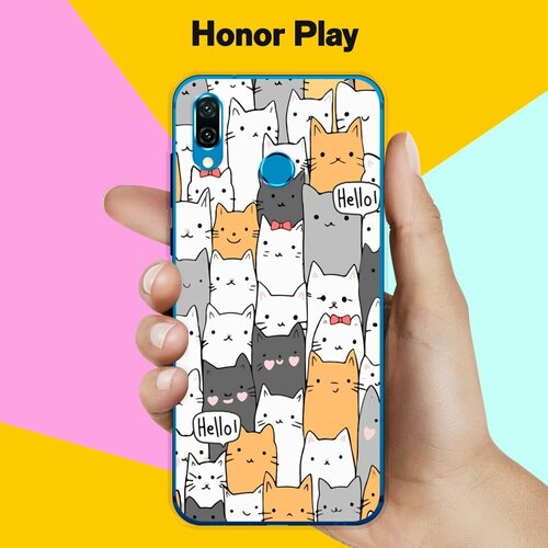 Силиконовый чехол на Honor Play Много котов / для Хонор Плэй силиконовый чехол на honor play хонор плэй воздушное небо