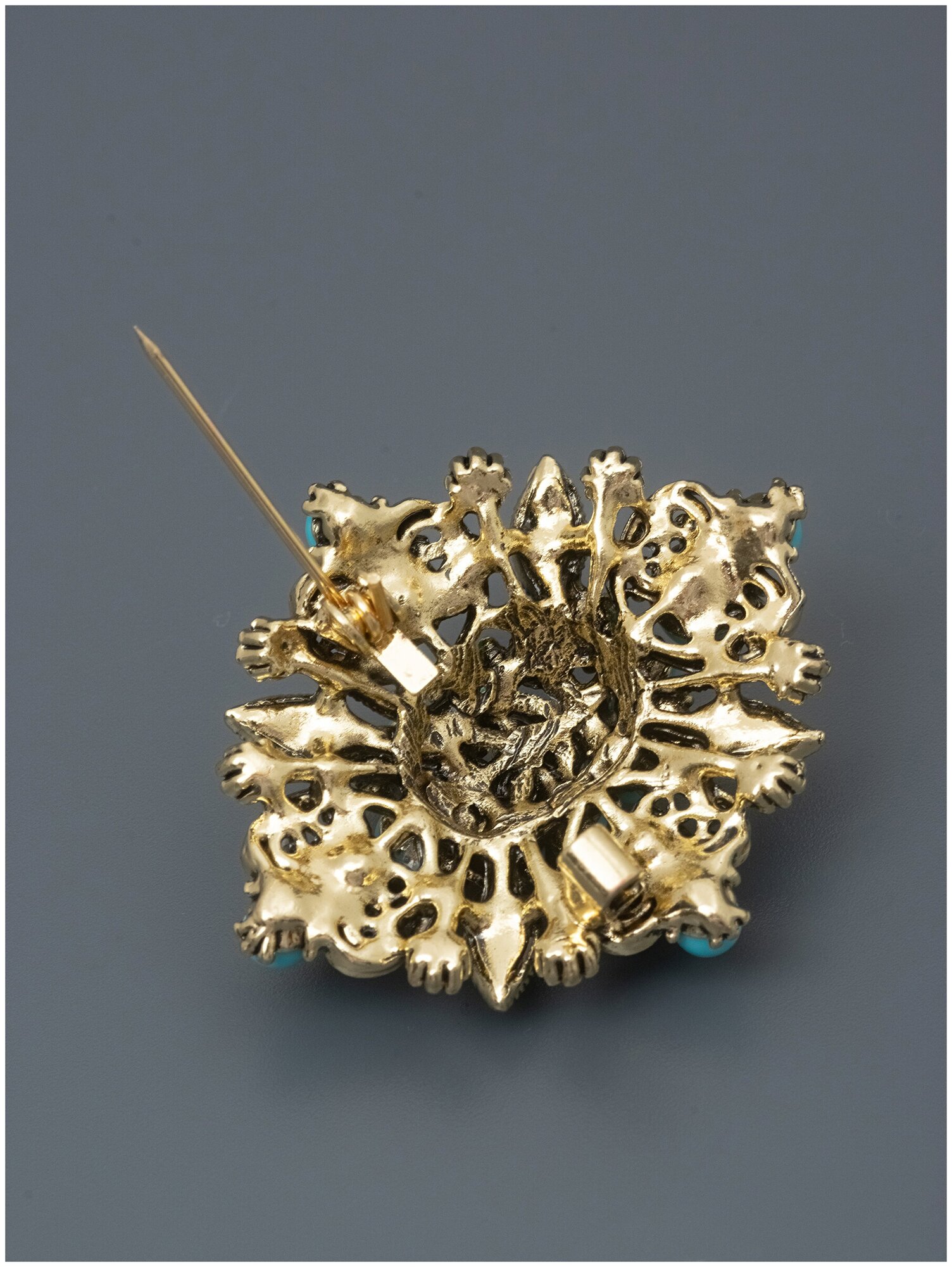 Брошь ЖемАрт, бирюзовый — фото 1
