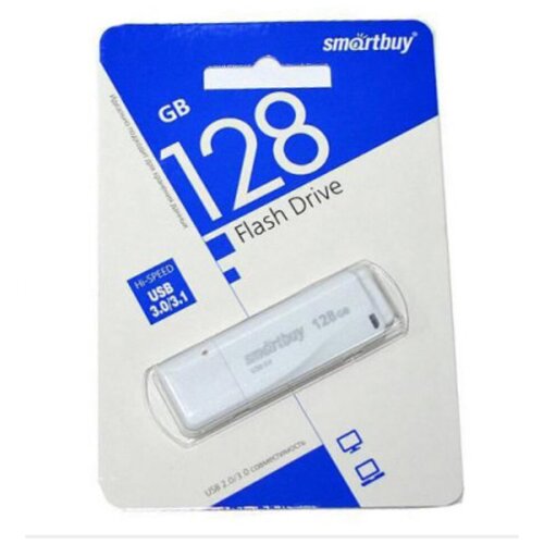 Флешка SmartBuy SB128GBCLU-W3 128Gb (SB128GBCLU-W3) флешка smartbuy sb128gbclu w3 128gb sb128gbclu w3