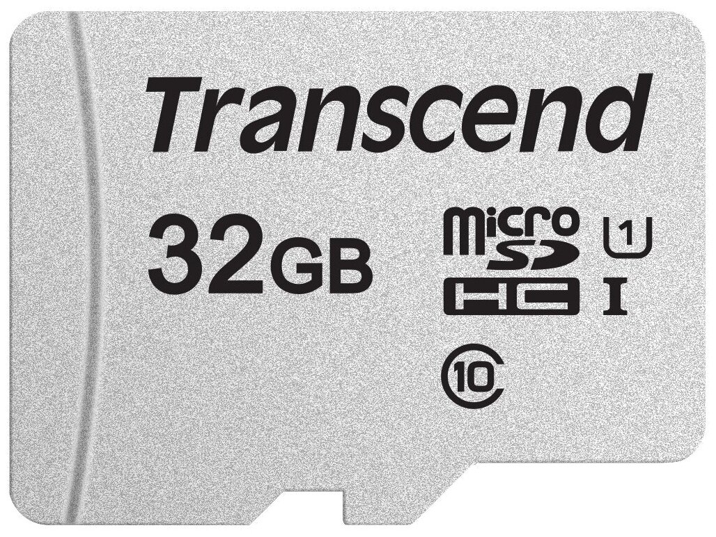 Карта памяти Transcend microSD 32 ГБ, UHS-I U1, R/W 100/25 МБ/с, серебристый