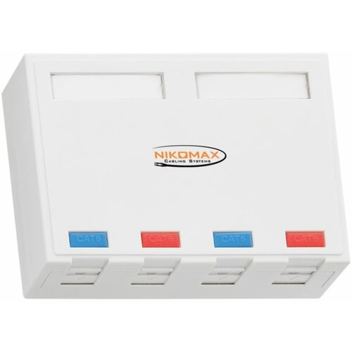 Корпус настенной розетки NIKOMAX (NMC-MB4P-ST-WT)
