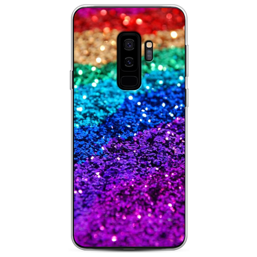 Силиконовый чехол на Samsung Galaxy S9 + / Самсунг Галакси С9 Плюс Блестящая радуга рисунок