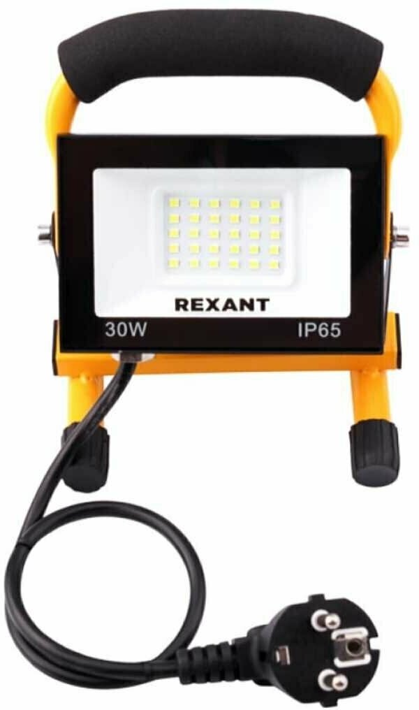 Прожектор-переноска Rexant, СДО-EXPERT, 30 Вт, 6500 К, IP65, 2400 Лм, со шнуром 0.5м и евровилкой, 605-021