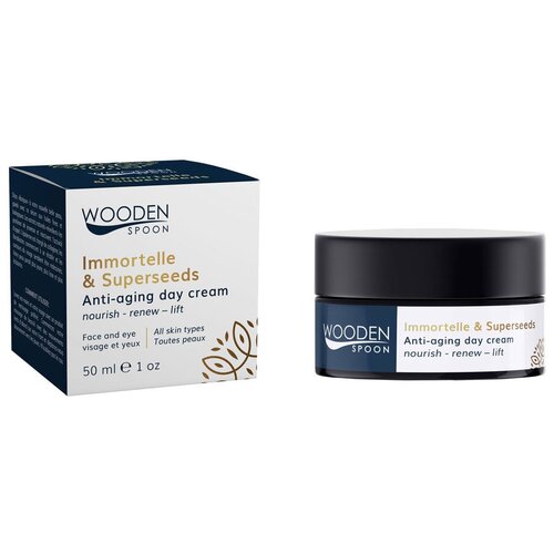  крем Wooden Spoon Anti-aging day cream Immortelle & Superseeds дневной для лица и шеи, 50 мл