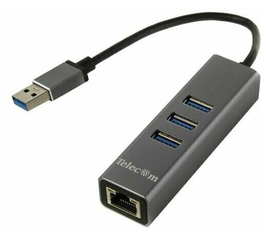 Внешняя сетевая карта USB HUB 3.0 плюс RJ45 с подключением к локальной сети интернет