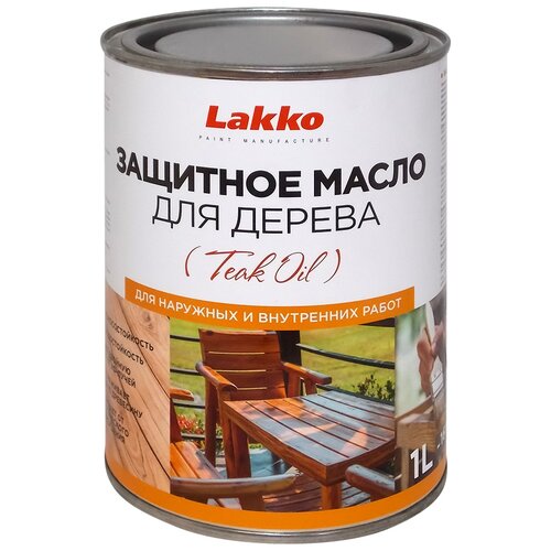 фото Масло lakko защитное teak oil, липовый мед, 1 л