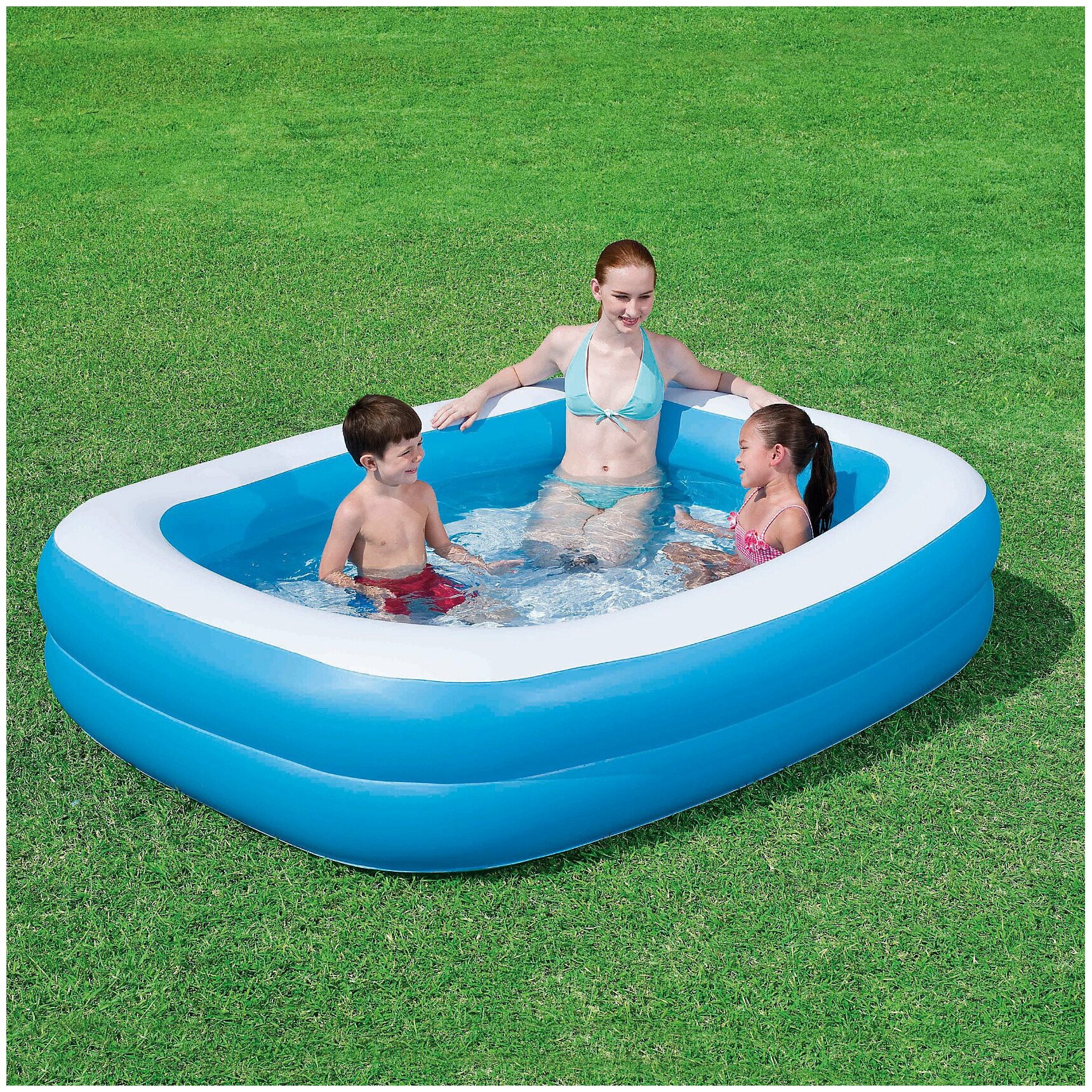 BESTWAY Бассейн надувной 262х175х51см Blue Rectangular Family Pool,54006