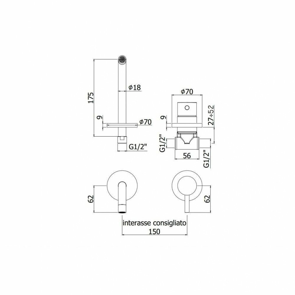 Смеситель Paffoni Light LIG006CR70 для раковины