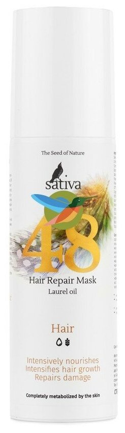 Sativa №48 Крем-маска для волос восстанавливающая, 150 г, 150 мл, банка