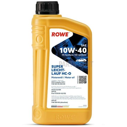 ROWE 20058001099 Моторное масло 10W-40 ROWE 1л нс-синтетика HIGHTEC SUPER LEICHTLAUF HC