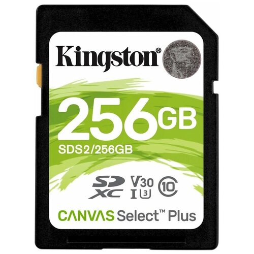 Карта памяти SDXC UHS-I U3 Kingston Canvas Select Plus 256 ГБ, 100 МБ/с, Class 10, SDS2/256GB, 1 шт, переходник без адаптера