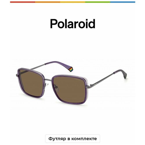 Солнцезащитные очки Polaroid Polaroid PLD 6149/S/X S05 SP PLD 6149/S/X S05 SP, серый, коричневый