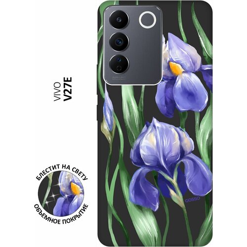 Матовый Soft Touch силиконовый чехол на Vivo V27e, Виво В27е с 3D принтом Amazing Irises черный матовый soft touch силиконовый чехол на vivo v27e виво в27е с 3d принтом rose черный