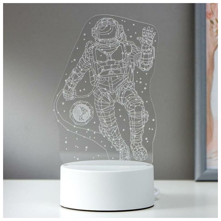 Светильник Risalux "Космонавт", LED, RGB, от сети, 9,5х10х21 см