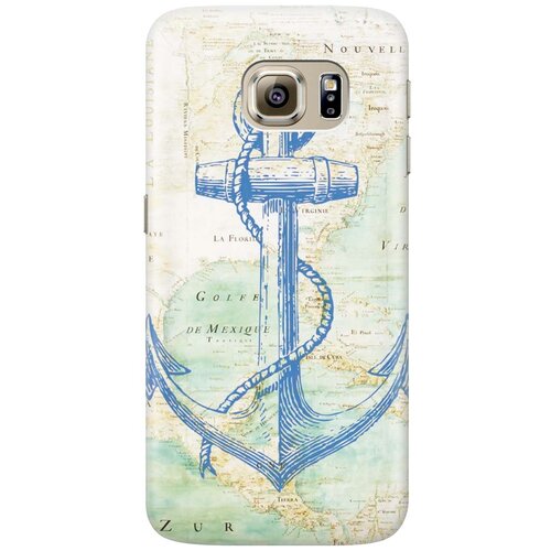 фото Cиликоновый чехол якорь на карте на samsung galaxy s6 edge / самсунг с6 эдж re:pa